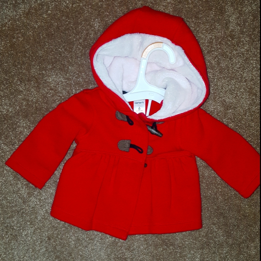 Red comfy holiday coat 6 mnth